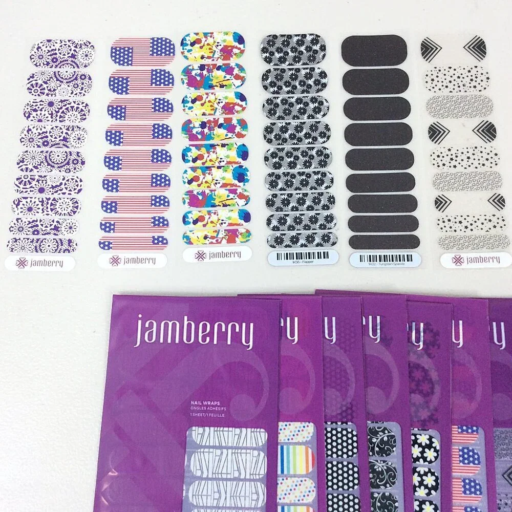 Jamberry Nail Wraps Lot 11 Full / 6 Half Sheets‎ Manicure Art Collection